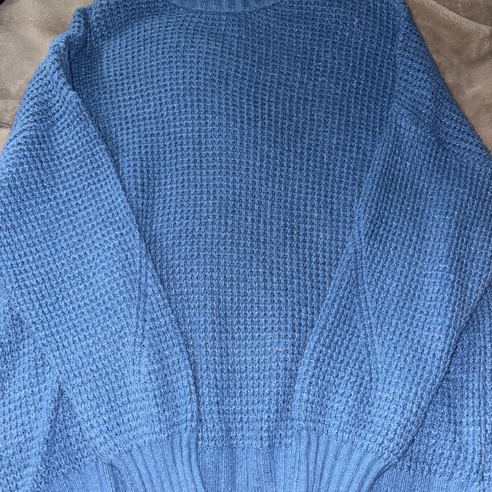 American Eagle Outfitters Textured Blue Turtleneck Sweater
